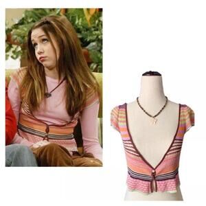 Free People ASO Hannah Montana S1E6 Striped Sweater Vest Y2K Womens Medium